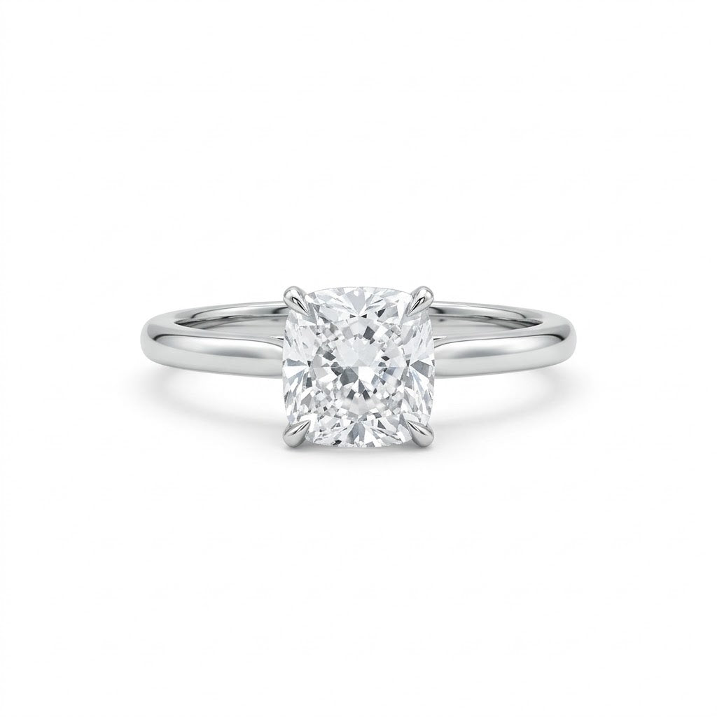 Cushion Cut Diamond Solitaire Ring in Platinum - Jackson Hole Jewelry Company
