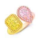 Toi et Moi Ring with Pink and Yellow Diamonds - Jackson Hole Jewelry Company