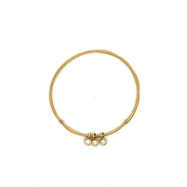 Bezel Diamonds Bracelet Set in 18K Yellow Gold