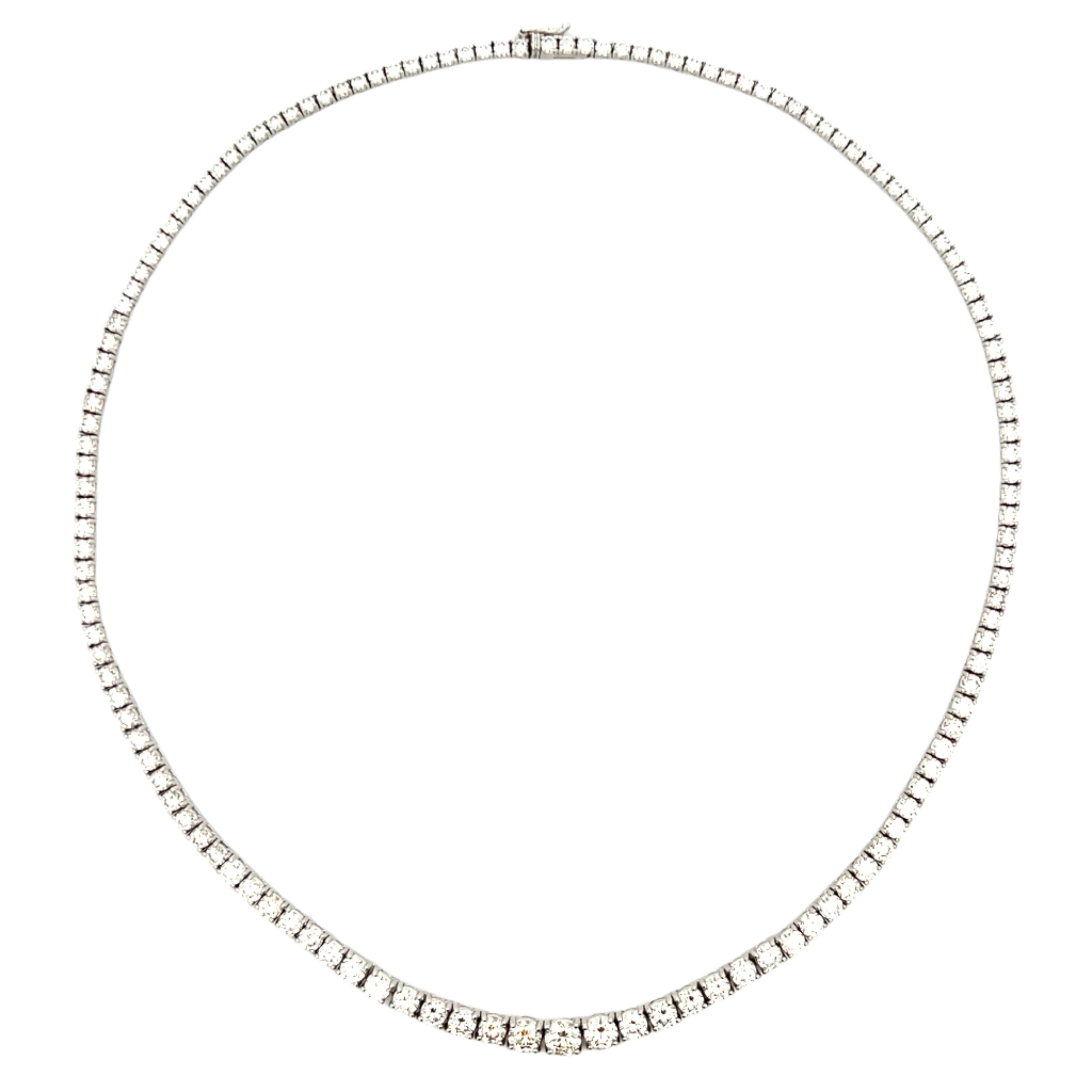 14K WHITE GOLD GRADUATING RIVIERA DIAMOND NECKLACE - Jackson Hole Jewelry Company
