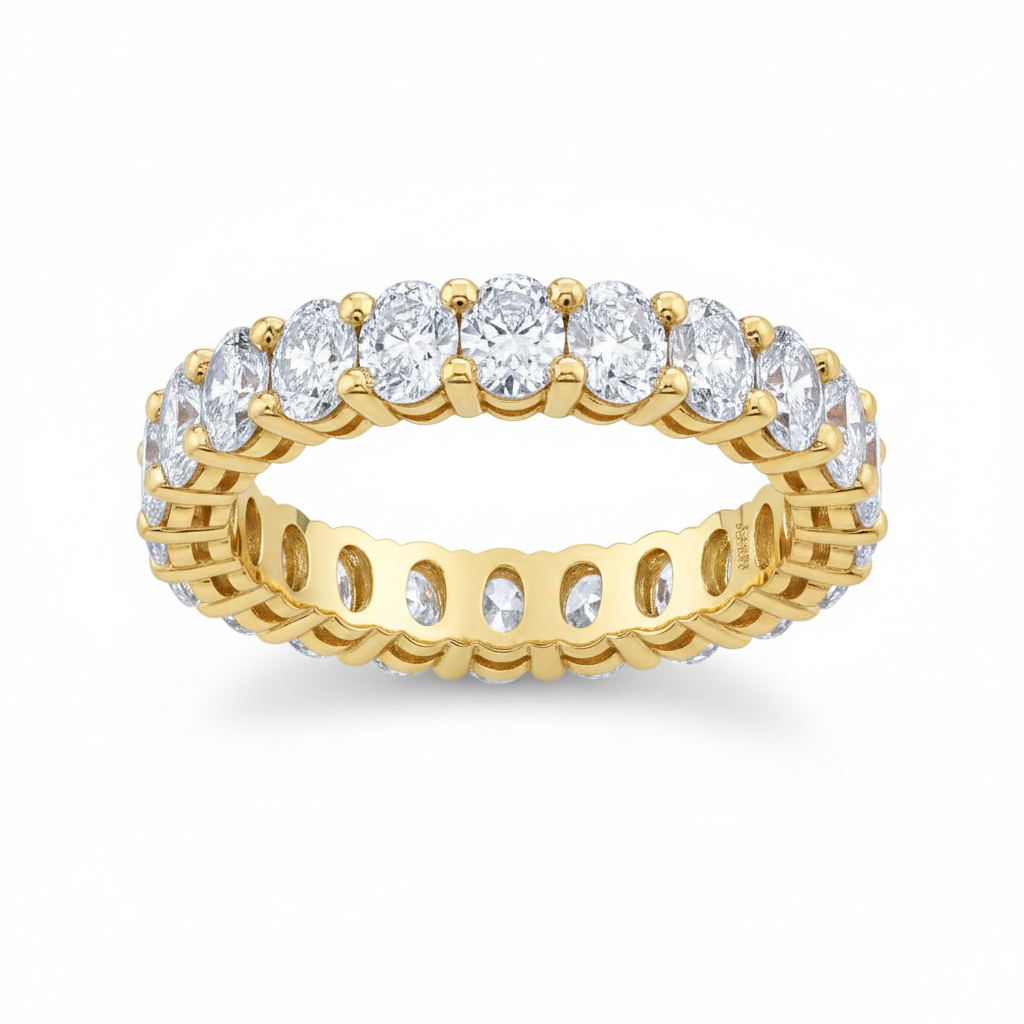 Oval Diamond Eternity Band in 18K Yellow Gold - Jackson Hole Jewelry Company