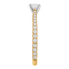 Le PeTeton Round French Cut Diamond Engagement Ring with Pavé Set in 18K Gold - Jackson Hole Jewelry Company