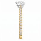 Le PeTeton Pear Diamond Solitaire Engagement Ring with Pavé Set in 18K Gold - Jackson Hole Jewelry Company