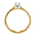 Le PeTeton Round French Cut Diamond Engagement Ring with Pavé Set in 18K Gold - Jackson Hole Jewelry Company