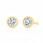 Gold Bezel-Set Diamond Stud Earrings in 18K White Gold - Jackson Hole Jewelry Company