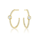 Broadway Collection 18K Gold Hoops with White Diamonds - 0.30 CT each - Jackson Hole Jewelry Company
