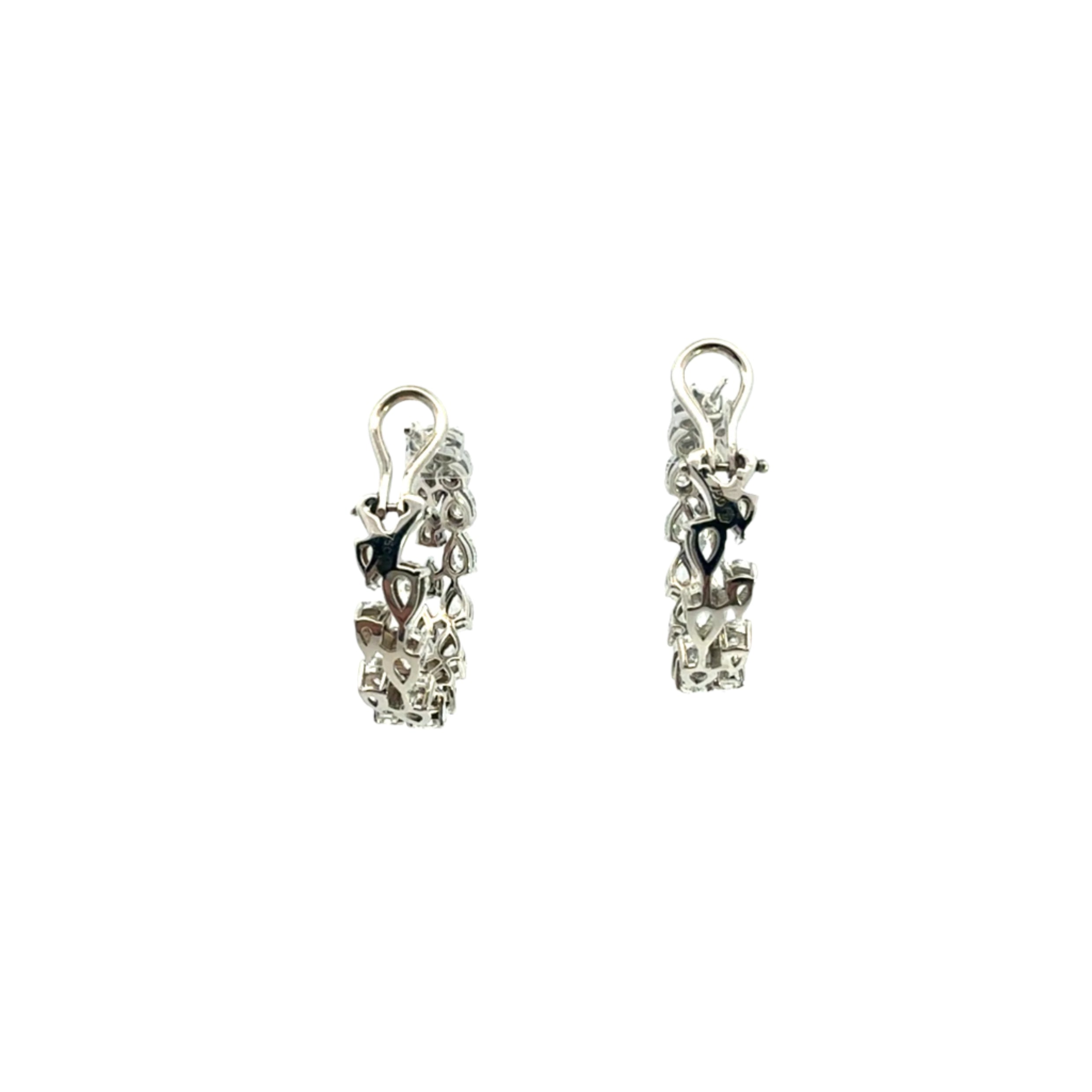 18K White Gold Pear Shape Diamond Drop Earrings – 6.21 Carats - Jackson Hole Jewelry Company