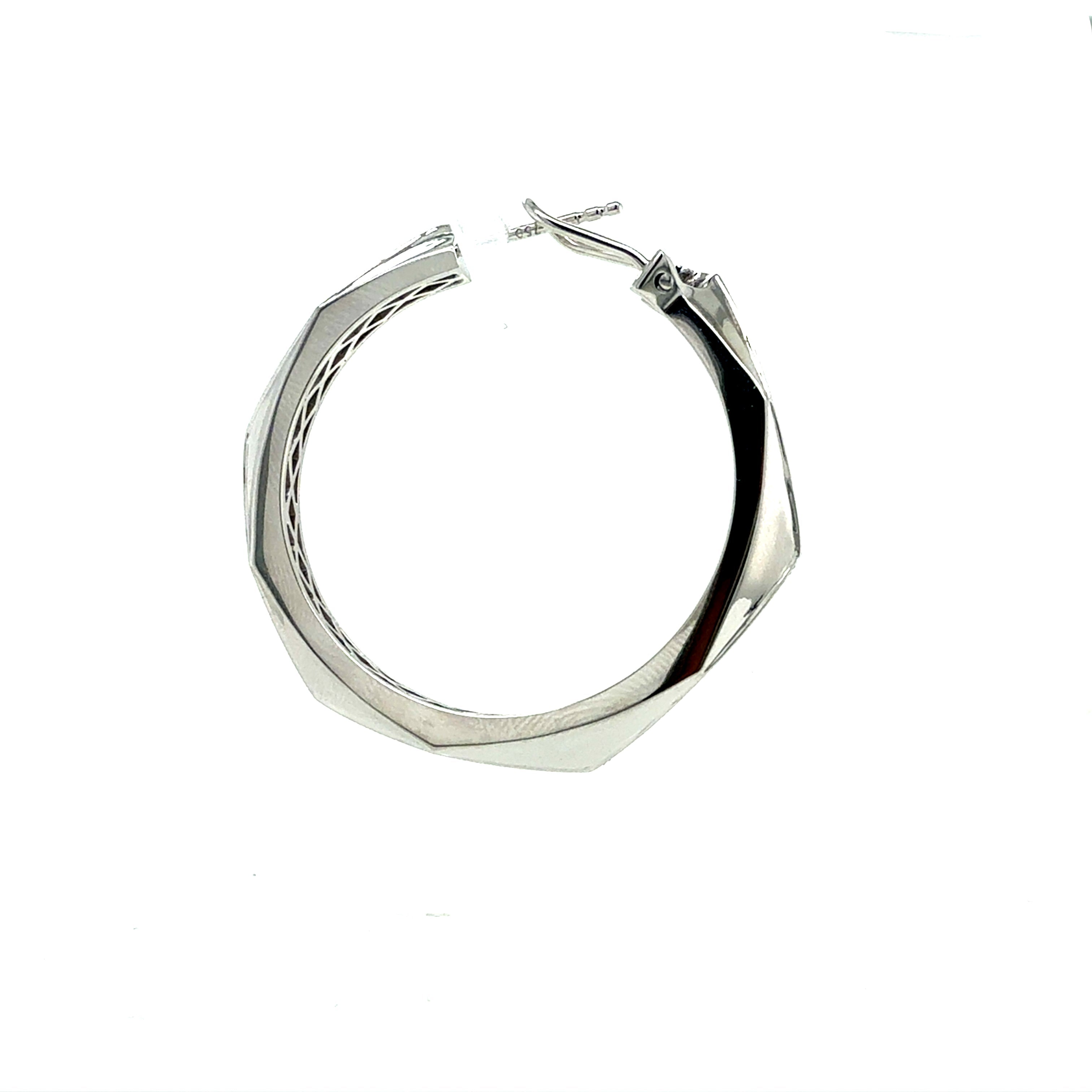 Diamond Hoop Earrings in 18K White Gold - Jackson Hole Jewelry Company
