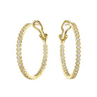 Broadway Collection 18K Gold Hoops with White Diamonds - 1.50 CTTW - Jackson Hole Jewelry Company