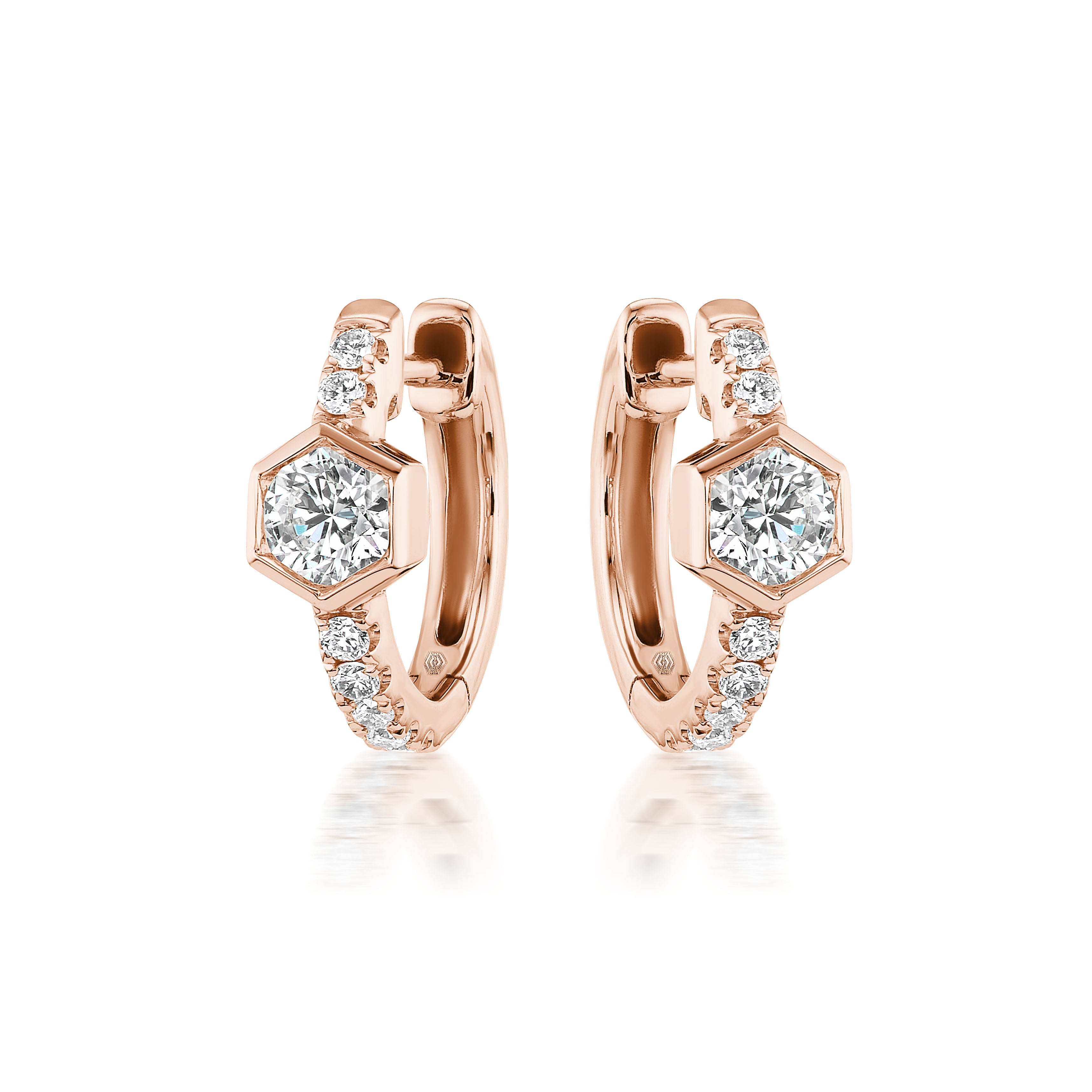 Broadway Collection 18K Gold Huggies with White Diamonds - 0.30 CT each - Jackson Hole Jewelry Company