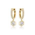 Broadway Collection 18K Gold Drop Huggies with White Diamonds - 0.30 CT each - Jackson Hole Jewelry Company