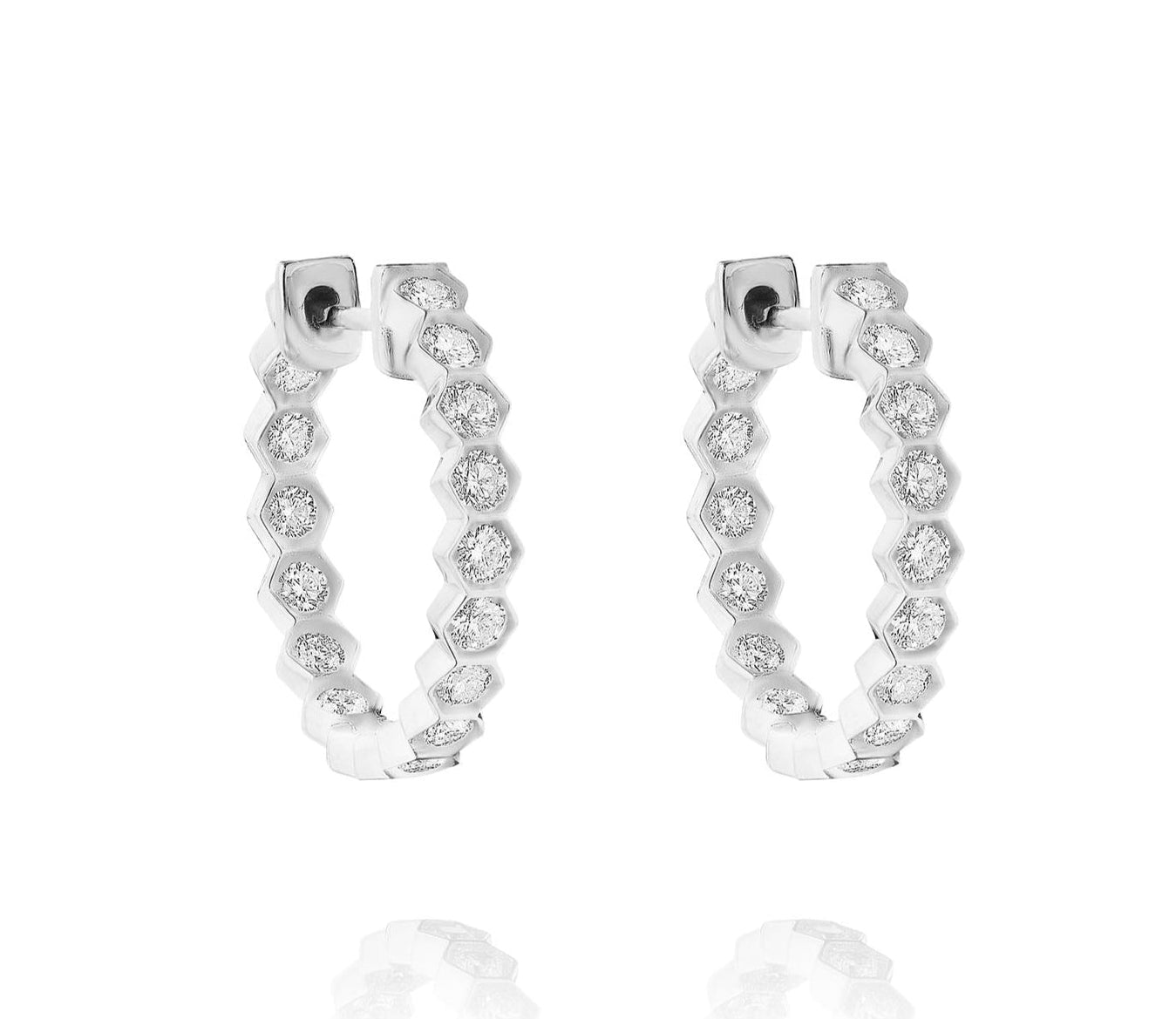 18K Gold Diamond Huggie Earrings – 0.70 Carats Total Weight - Jackson Hole Jewelry Company