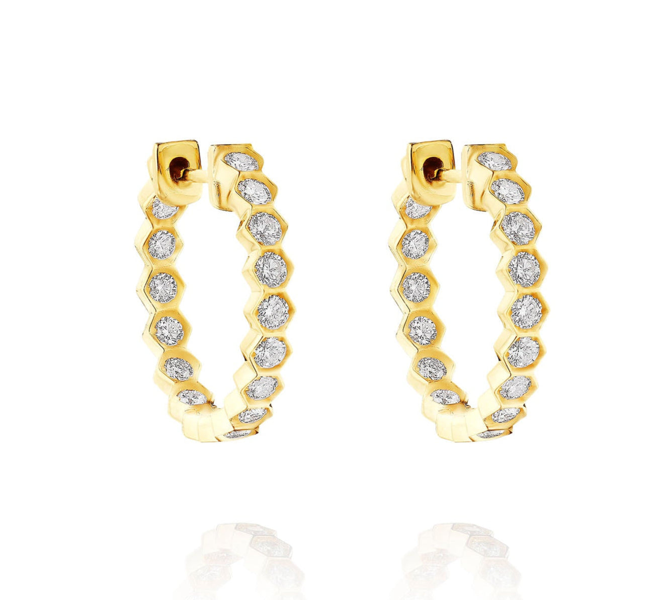 18K Gold Diamond Huggie Earrings – 0.70 Carats Total Weight - Jackson Hole Jewelry Company
