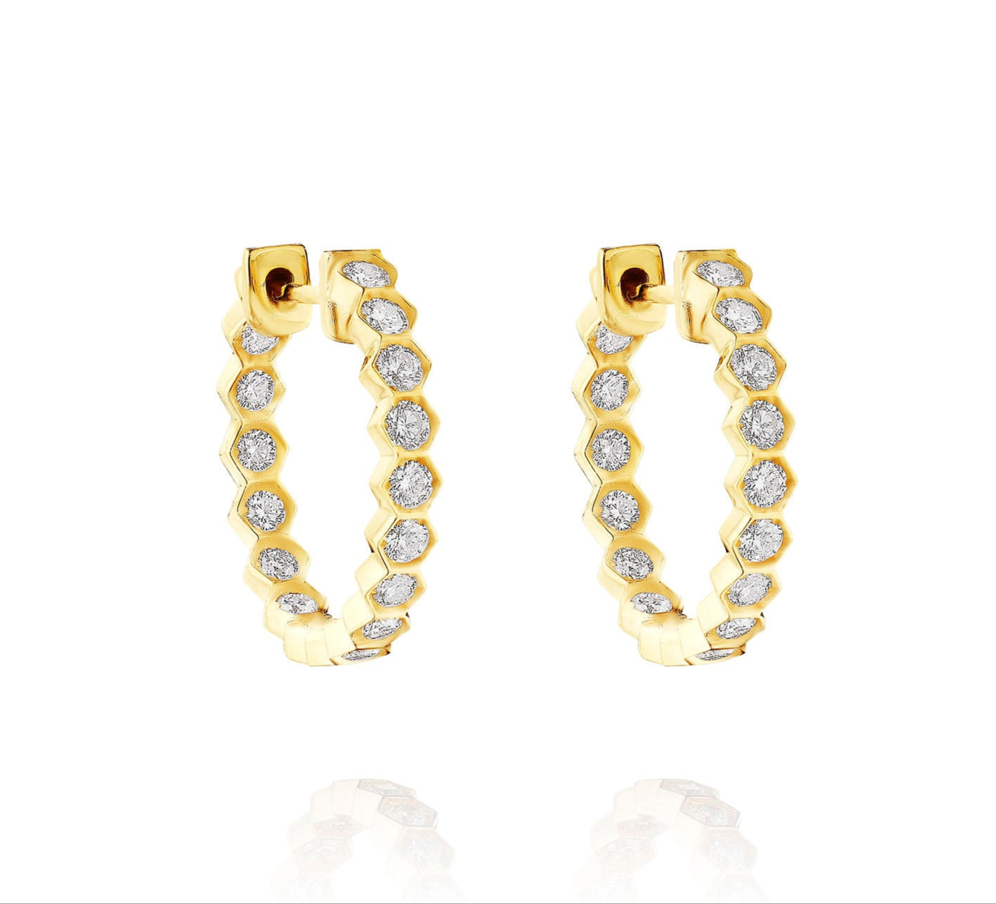 18K Gold Diamond Huggie Earrings – 0.70 Carats Total Weight - Jackson Hole Jewelry Company
