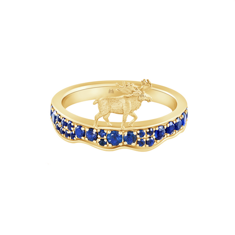 LUXE Edition: Teton Moose in the Snake River Ring in 18K Gold with