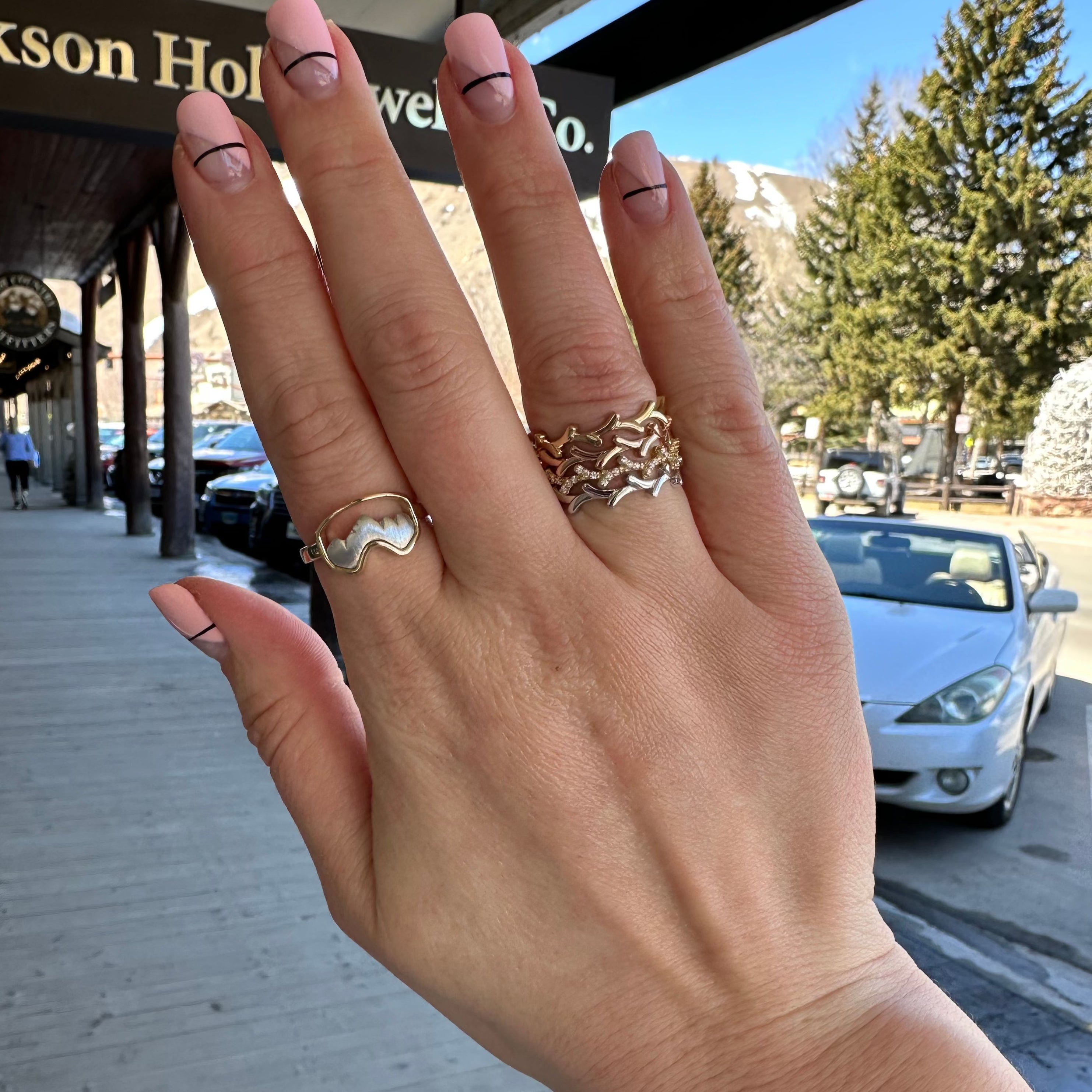 14 Karat Gold Antler Stacking Ring - Jackson Hole Jewelry Company