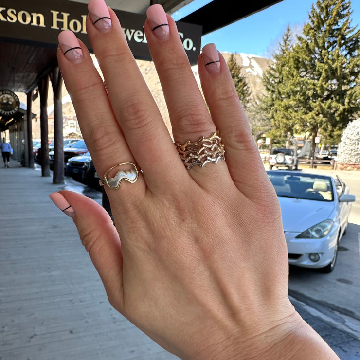 14 Karat Gold Antler Stacking Ring – Jackson Hole Jewelry Company