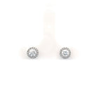 .6Xcttw Halo Stud Round Earrings 18KW - Jackson Hole Jewelry Company