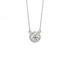 18K White Gold Diamond Halo Necklace - Jackson Hole Jewelry Company