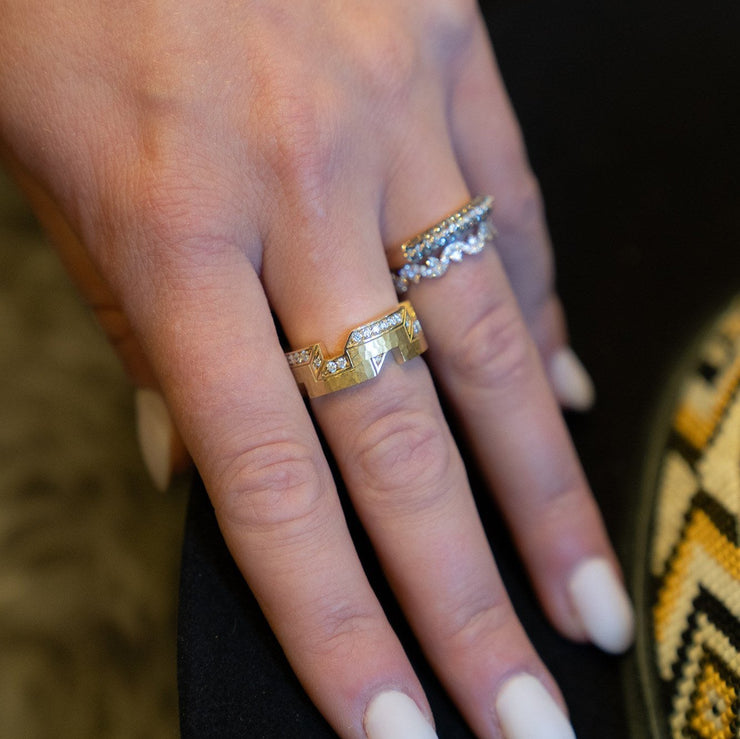 VENDORAFA 18K YELLOW GOLD RING WITH .52CTTW DIAMONDS