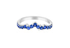 LUXE Edition: Teton Peak Outline Ring in 18K White Gold and Blue Sapphire - Jackson Hole Jewelry Company