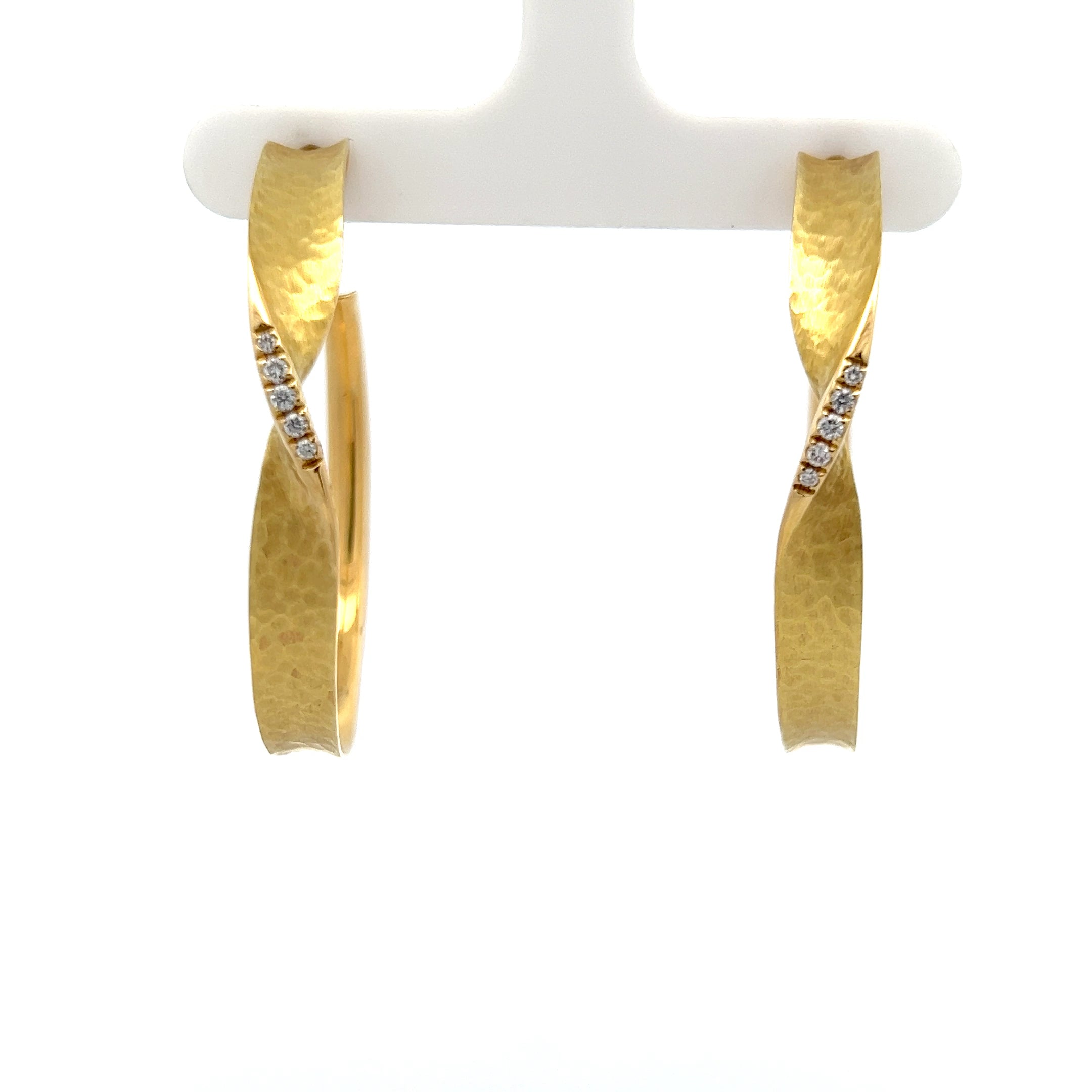 VENDORAFA 18K YELLOW GOLD HOOP EARRINGS WITH DIAMONDS - Jackson Hole Jewelry Company