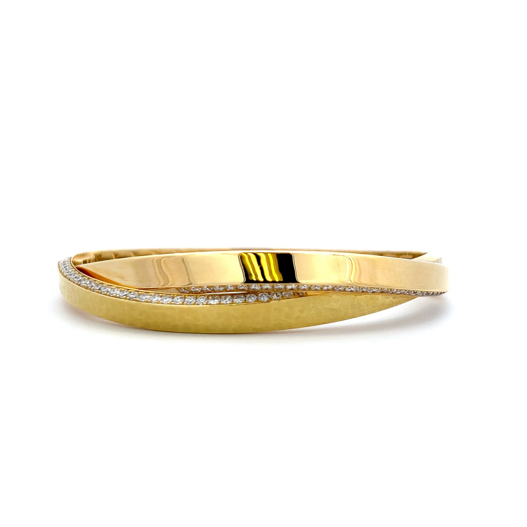 VENDORAFA 18K YELLOW GOLD CRISS CROSS BRACELET WITH DIAMONDS - Jackson Hole Jewelry Company