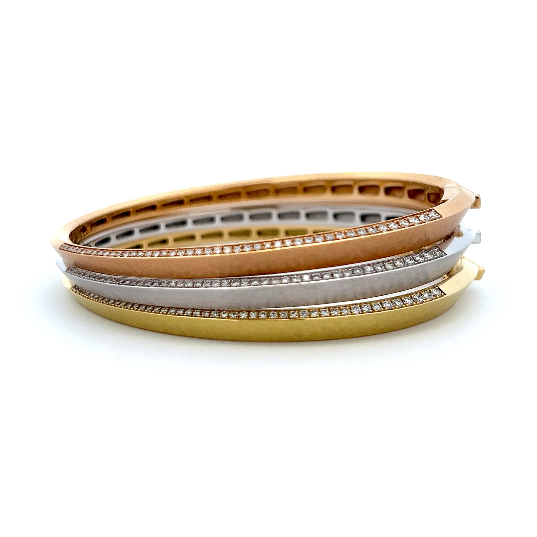 VENDORAFA 18K ROSE GOLD LARGE BRACELET WITH DIAMONDS 45DIAMONDS=0.38CTTW - Jackson Hole Jewelry Company