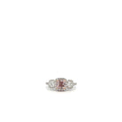 PLATINUM HALO 3 CUSHION RING - Jackson Hole Jewelry Company