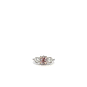 PLATINUM HALO 3 CUSHION RING