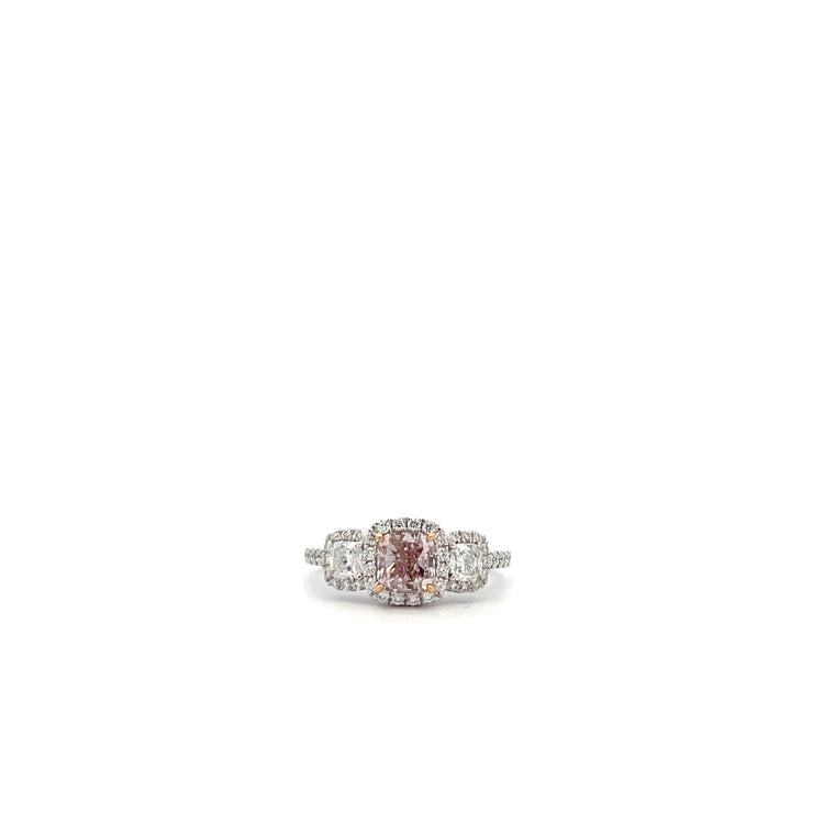PLATINUM HALO 3 CUSHION RING