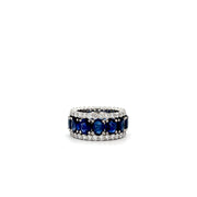 PLATINUM ETERNITY OVAL SAPPHIRE BAND WITH DIAMONDS