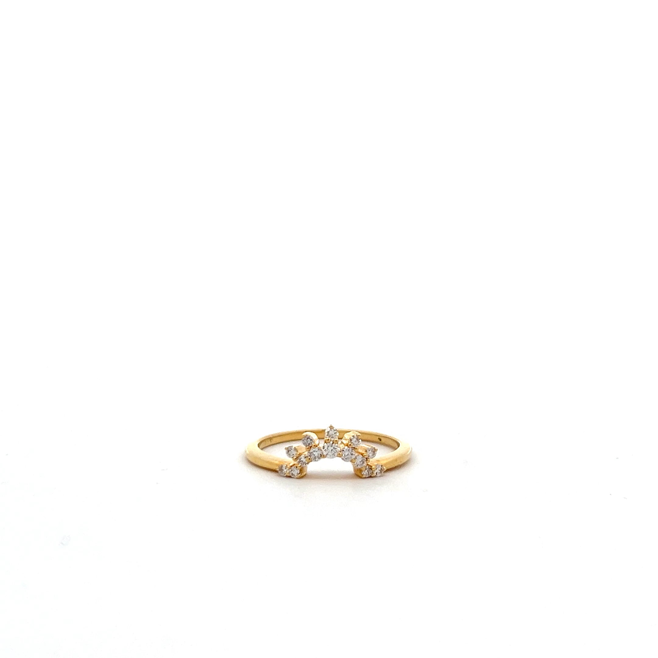 18K YELLOW GOLD LUNNETTE RING WITH DIAMONDS - Jackson Hole Jewelry Company