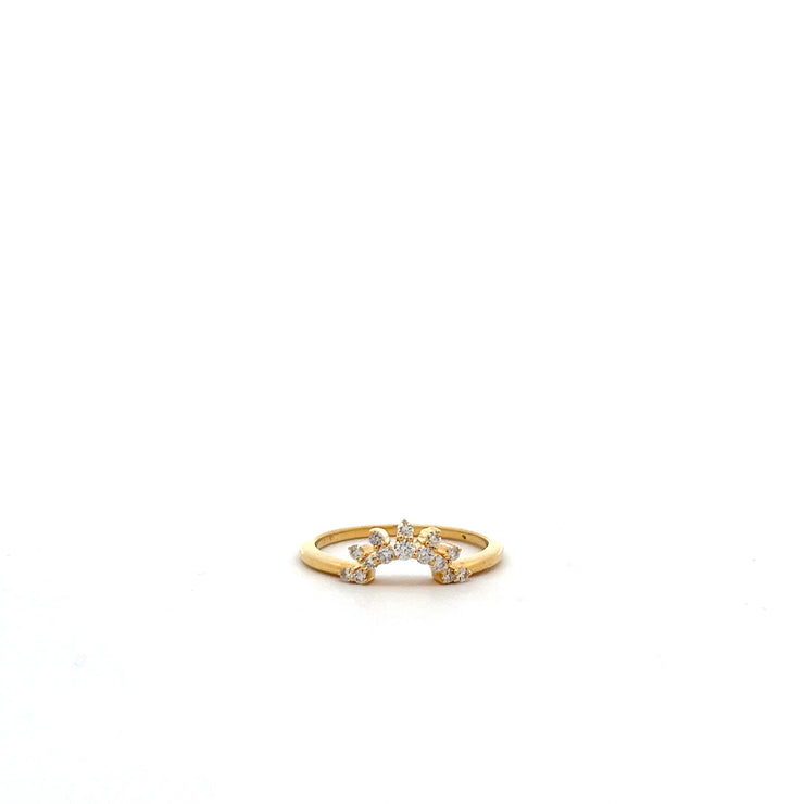 18K YELLOW GOLD LUNNETTE RING WITH DIAMONDS
