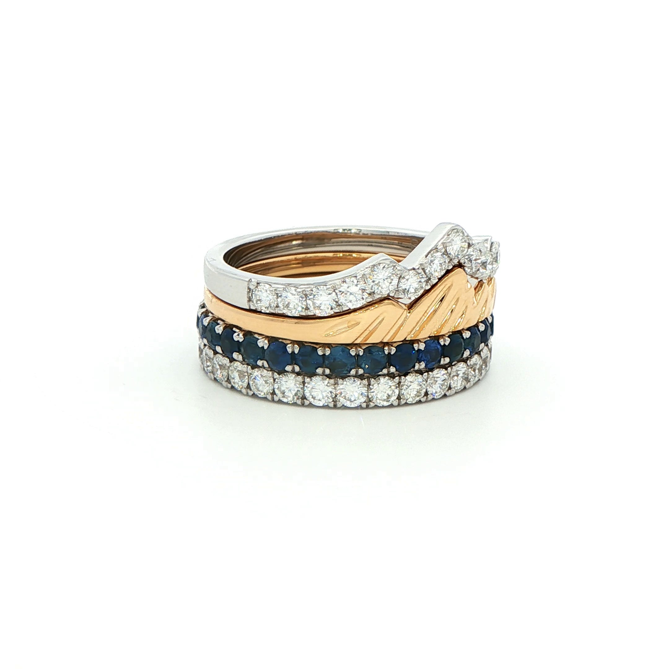 LUXE Edition - Snake River Winter Teton Stacking Ring™ (4 Ring Set) - Jackson Hole Jewelry Company