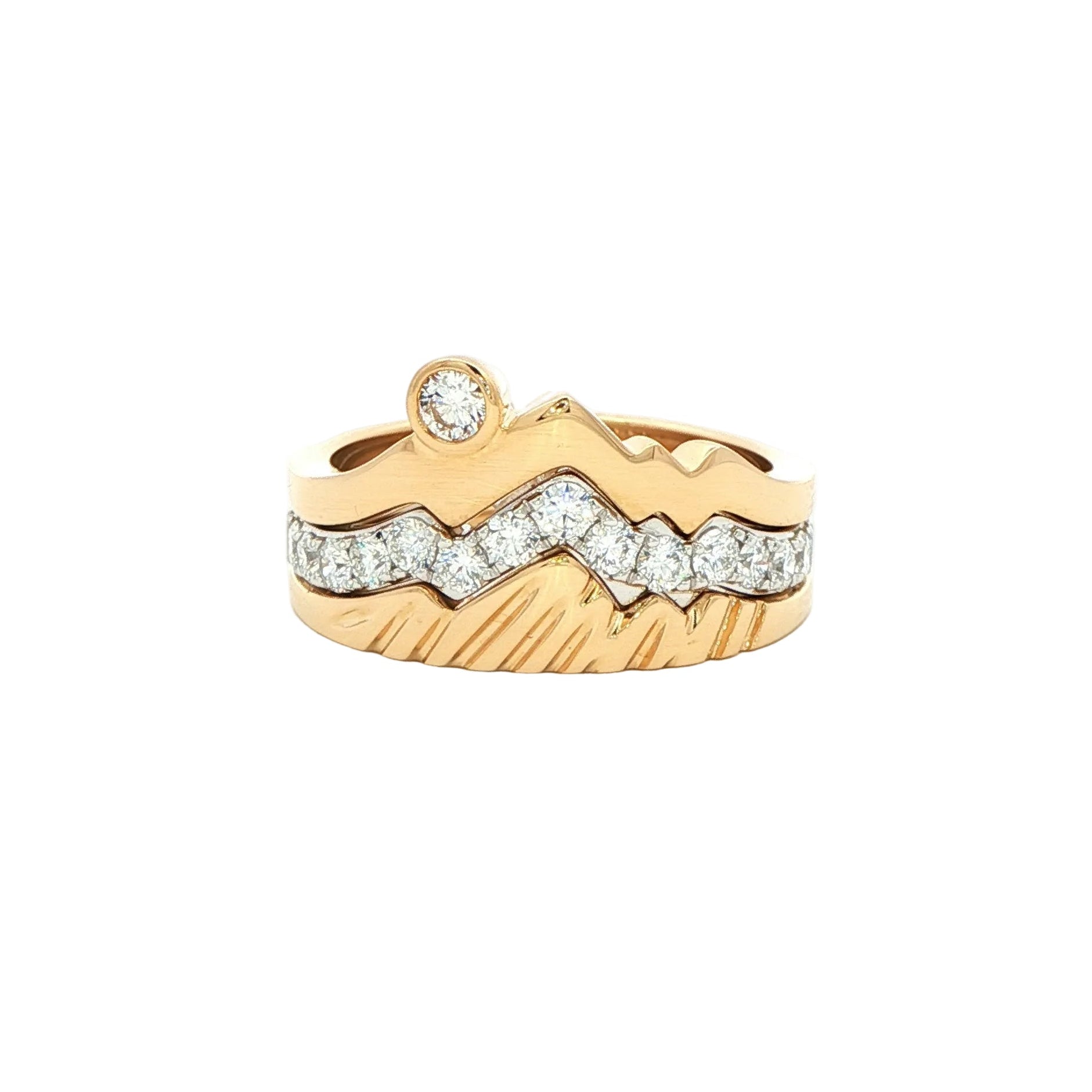 LUXE Edition - Sunset Teton Stacking Rings™ Trio (3 Ring Set) - Jackson Hole Jewelry Company