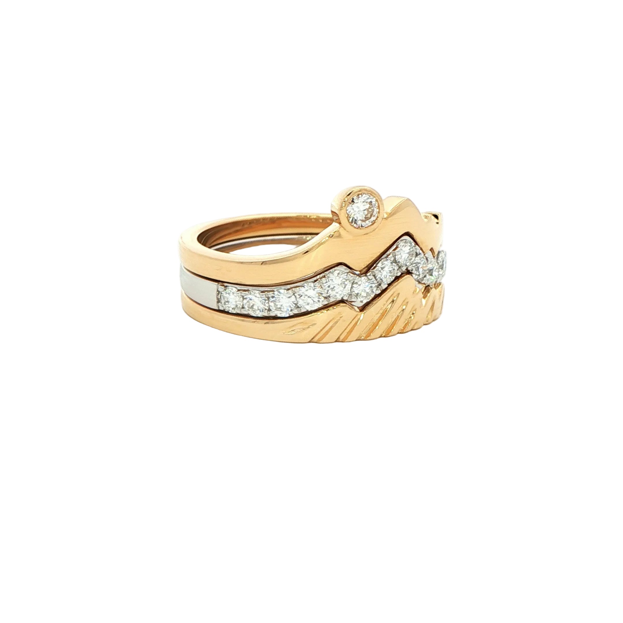 LUXE Edition - Sunset Teton Stacking Rings™ Trio (3 Ring Set) - Jackson Hole Jewelry Company