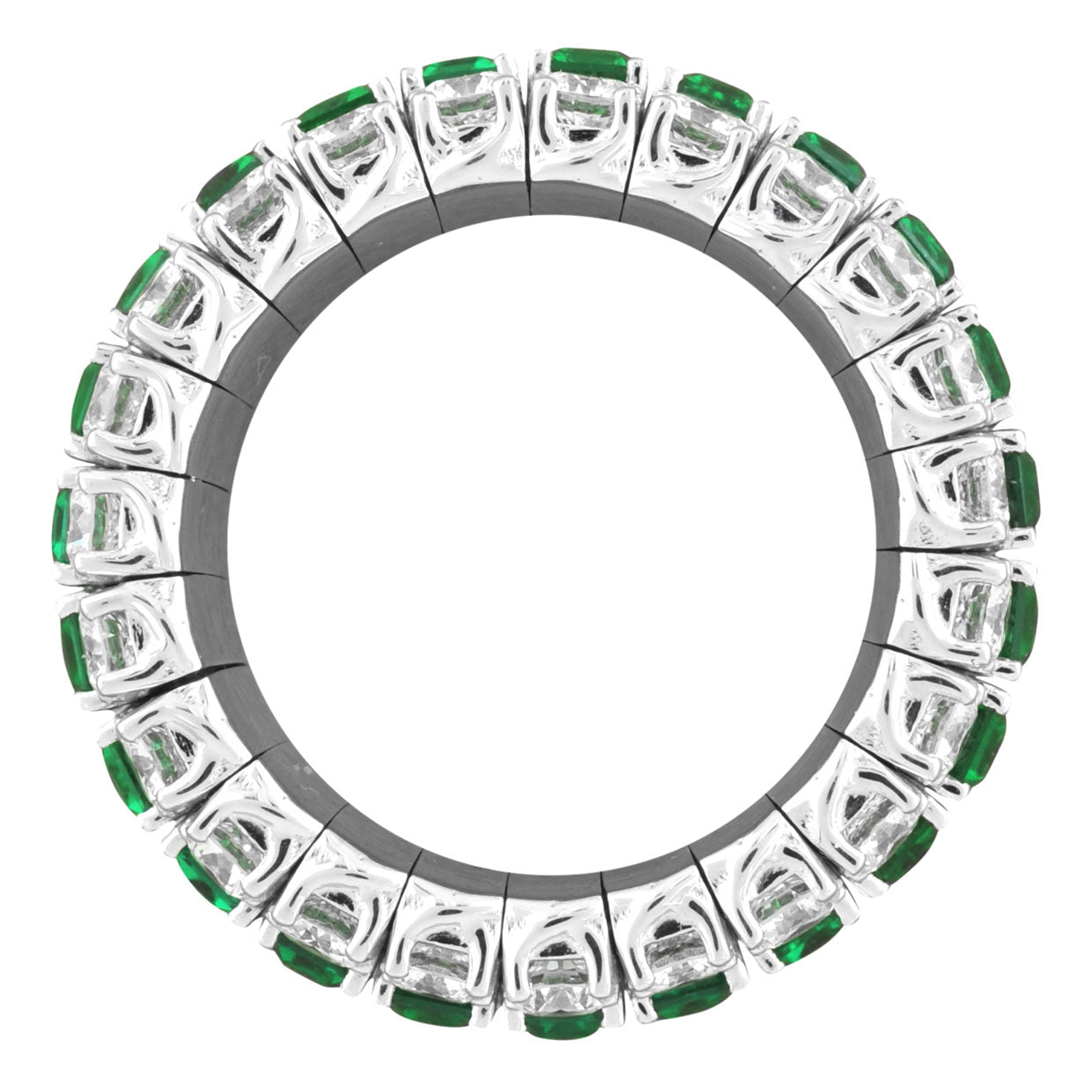 Picchiotti - Xpandable™ Emerald and Diamond 3-Row Ring in 18K White Gold - Jackson Hole Jewelry Company