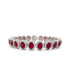 18K WHITE GOLD OVAL RUBY BRACELET WITH DIAMONDS - Jackson Hole Jewelry Company