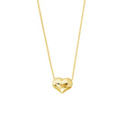 Puffed Heart Necklace in 14K Gold - Jackson Hole Jewelry Company