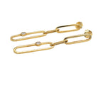 14K YELLOW GOLD FANCY DANGLE PAPER CLIP EARRINGS WITH .13CT DIAMOND - Jackson Hole Jewelry Company