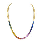 Omi Privé - Fancy Sapphire Rainbow Necklace in 18K Yellow Gold - Jackson Hole Jewelry Company