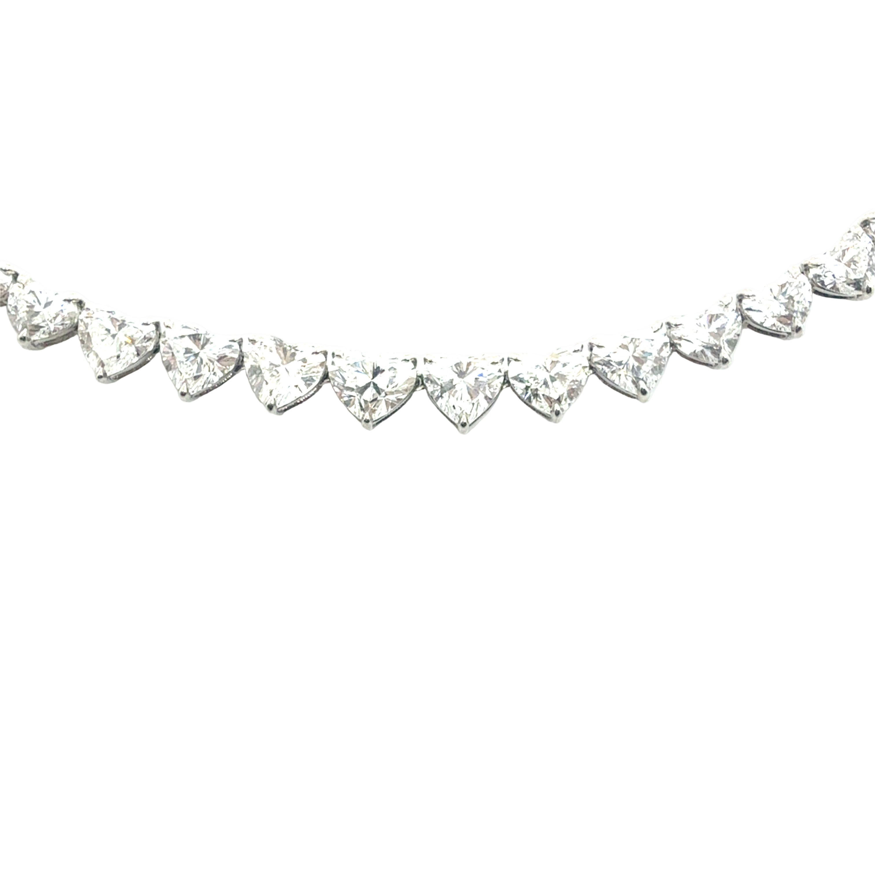 Heart-Cut Diamond Tennis Necklace with Platinum - Jackson Hole Jewelry Company