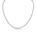 East-West Emerald-Cut Diamond Line Necklace in 18K White Gold - Jackson Hole Jewelry Company