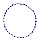 Alternating Blue and White Oval Diamond Necklace in 18K White Gold 27.89 Cttw - Jackson Hole Jewelry Company