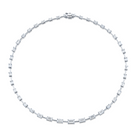 Graduated Emerald Cut Diamond Bar Necklace in 18K White Gold - Jackson Hole Jewelry Company