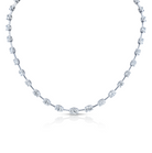Graduated Oval Diamond Bar Necklace in Platinum - Jackson Hole Jewelry Company