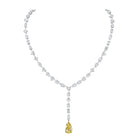 18K White & Yellow Gold Fancy Yellow and White Diamond Bar Necklace - Jackson Hole Jewelry Company