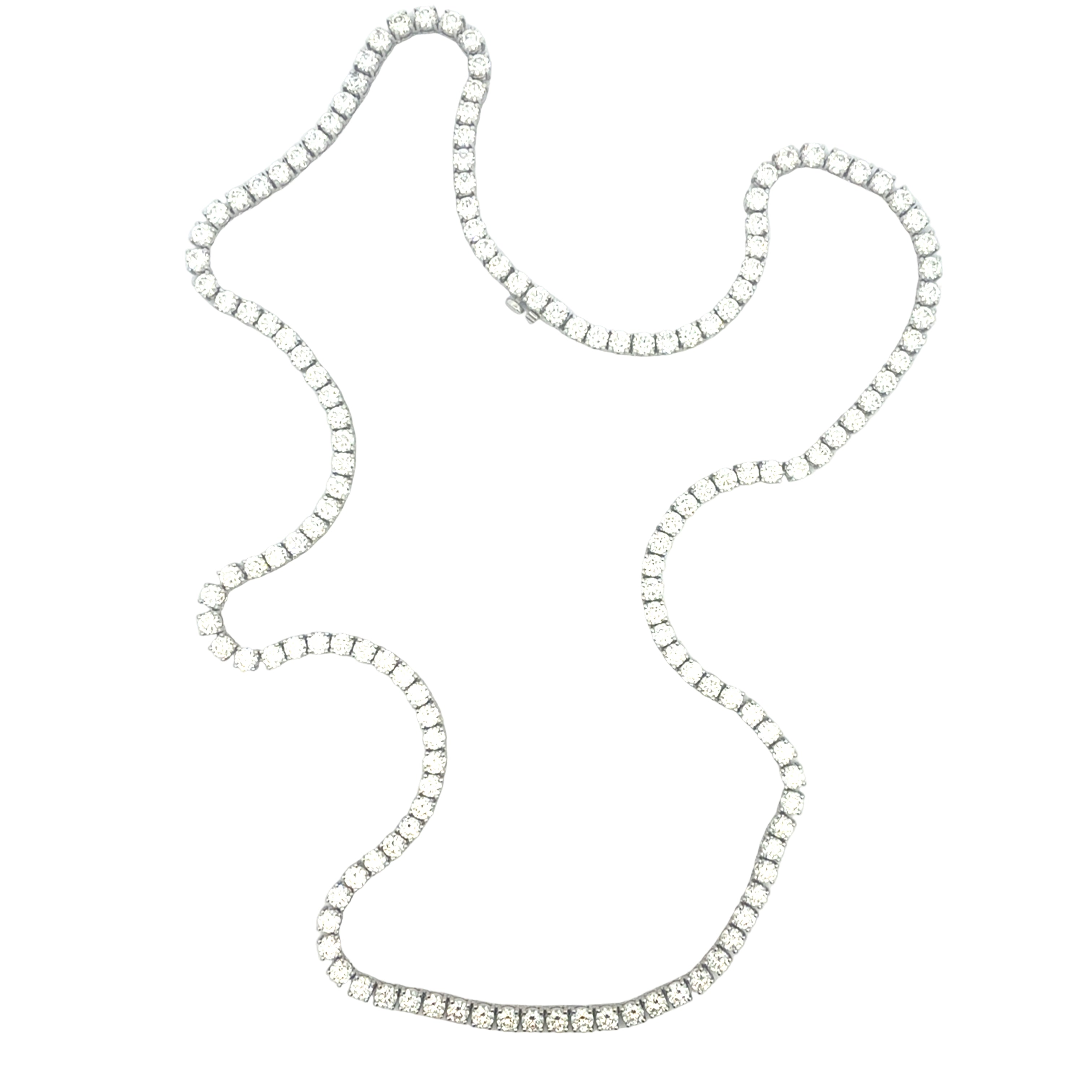 Long Diamond Tennis Necklace with Platinum - Jackson Hole Jewelry Company