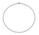 Oval Diamond Bar Necklace in 18K White Gold - Jackson Hole Jewelry Company